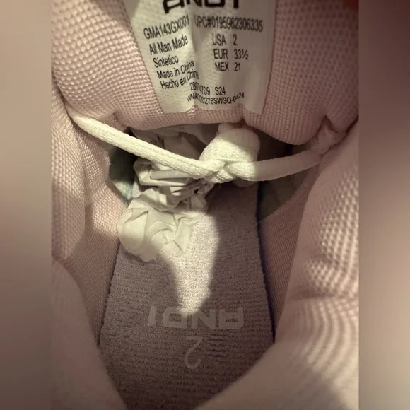 AND1 Assist 6.0 Gray and Pink Sneakers size 2 Youth - Picture 7 of 10